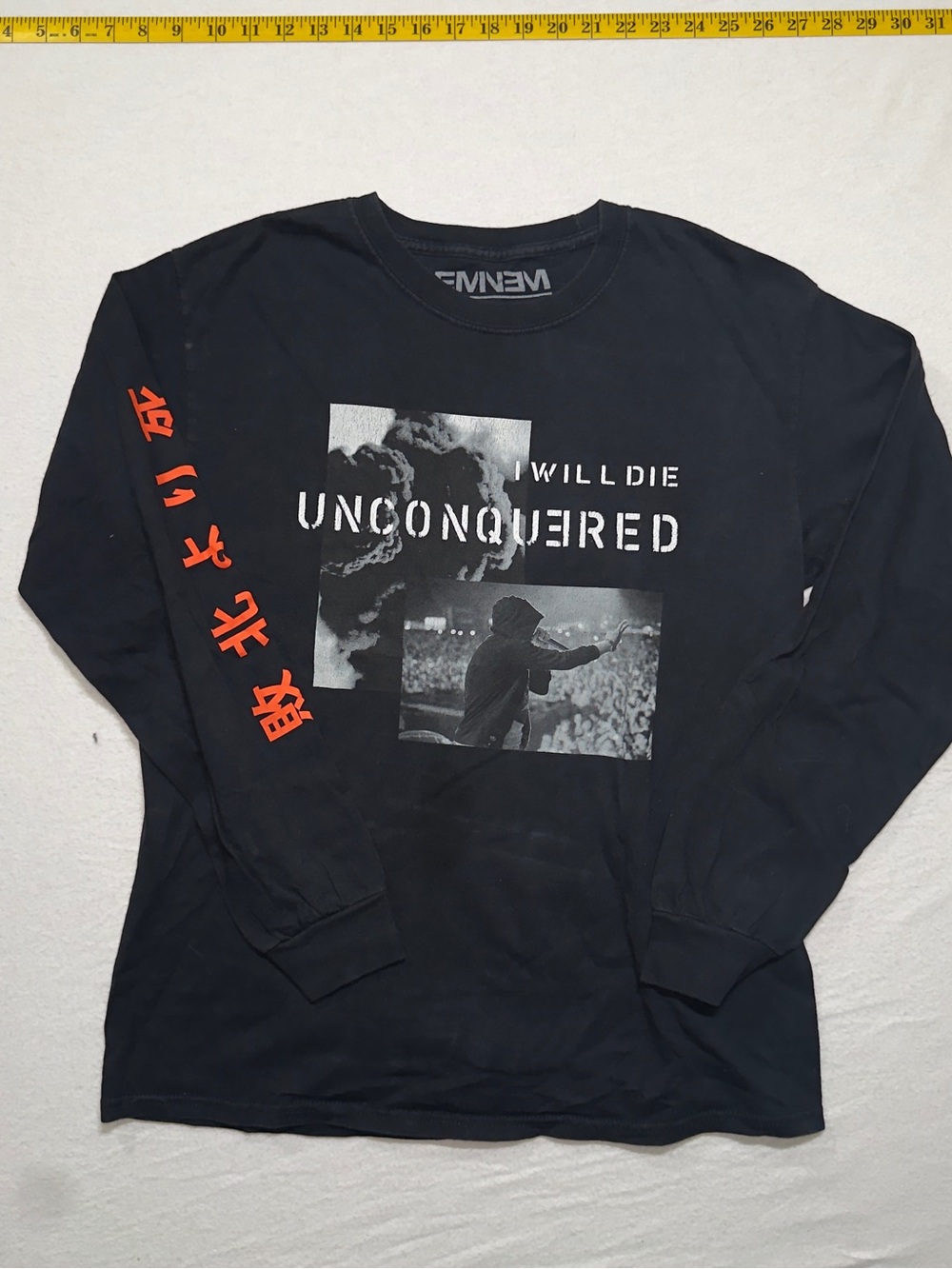 Eminem Unconquered Long-Sleeve Graphic Men's Shirt - Black tour merch